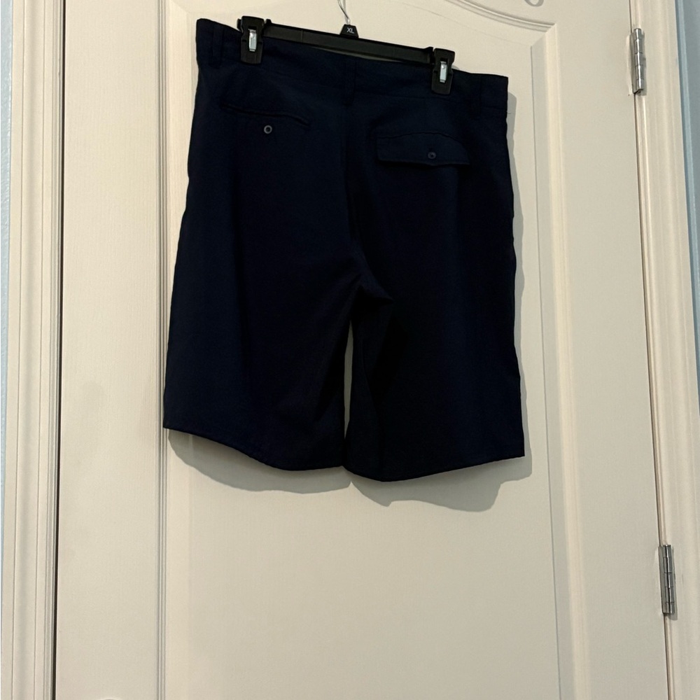 OP Men's Dark Blue Flat Front Shorts - Picture 2 of 3